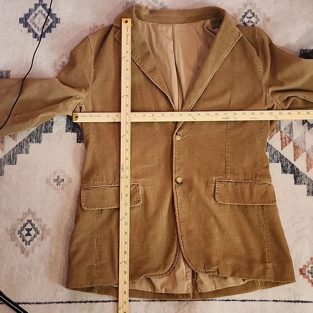 J.Crew Tan/Brown Corduroy Blazer – Men’s Size L, 2‑Button Classic Sport Coat